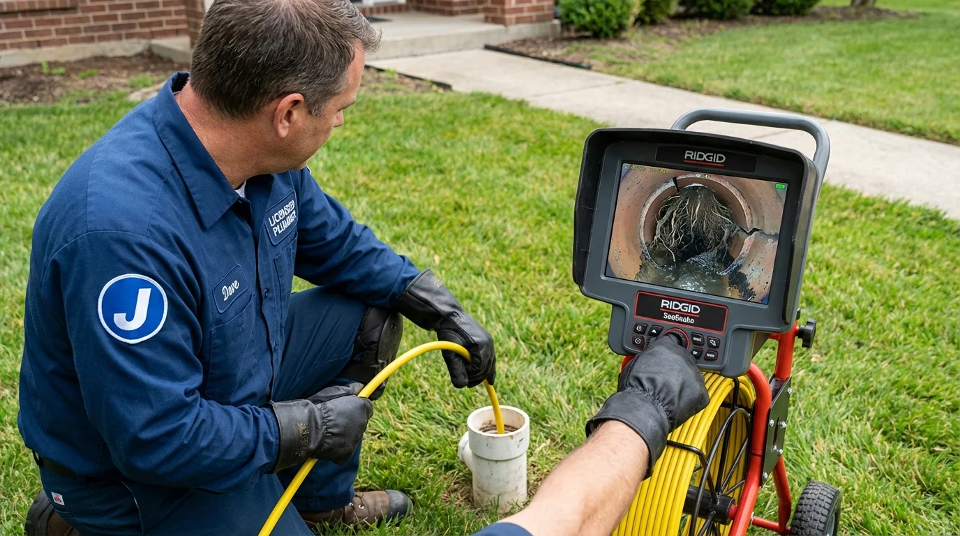 Sewer camera inspection being performed by Johns Plumbing LLC in La Plata